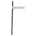 Nude and Black Happy Birthday Paper Straws- 5 Inner Pack