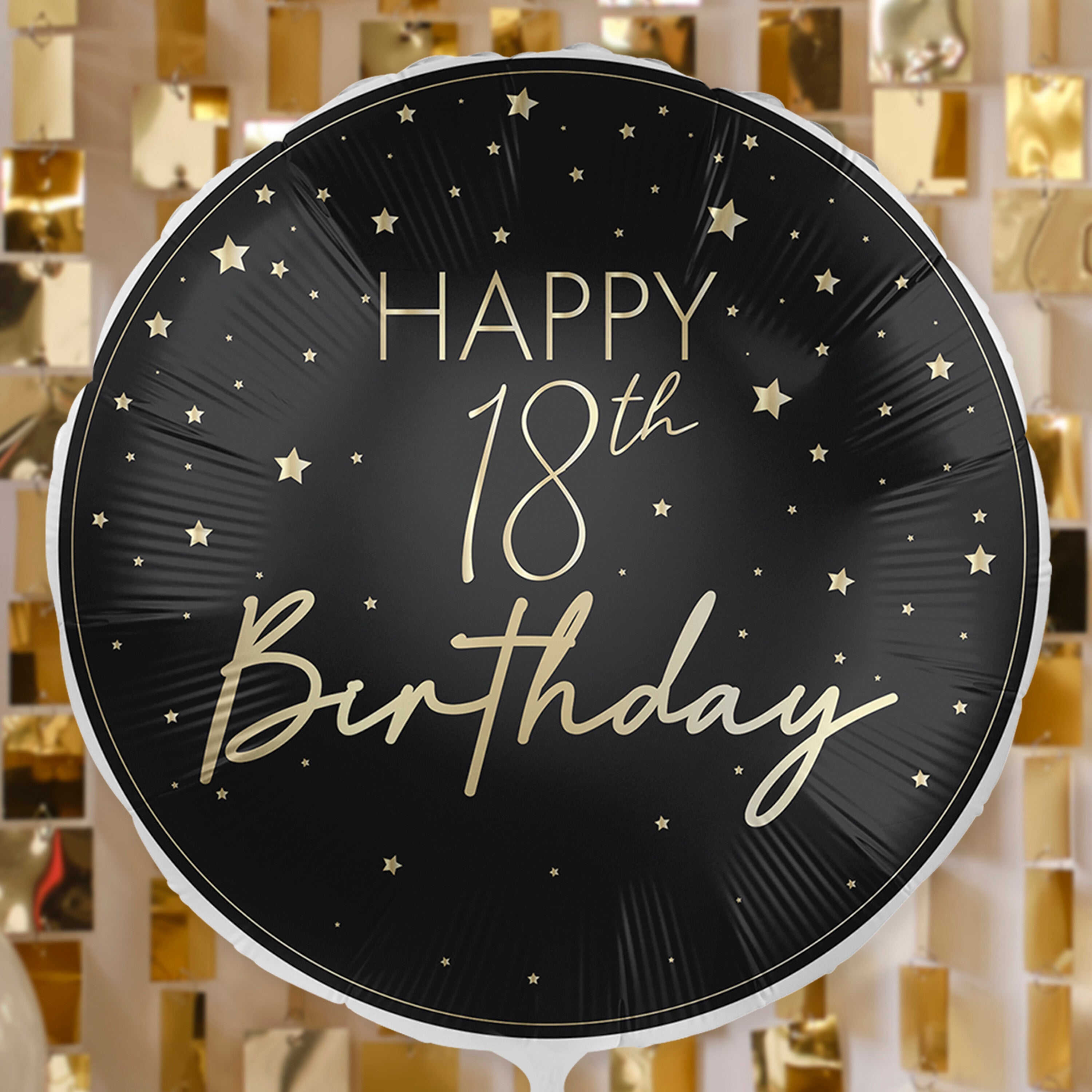Black & Gold 18th Birthday Balloon
