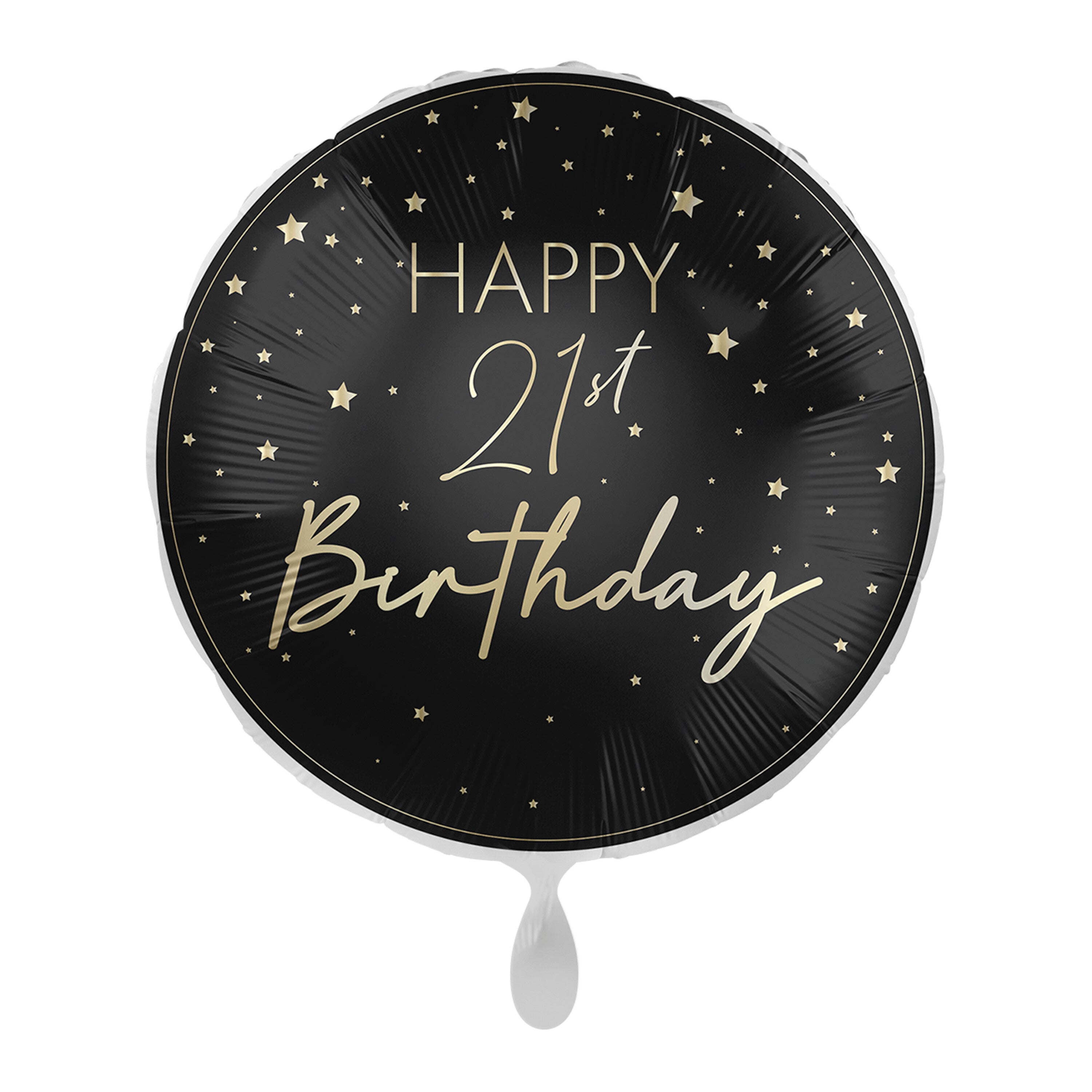 Black & Gold 21st Birthday Balloon