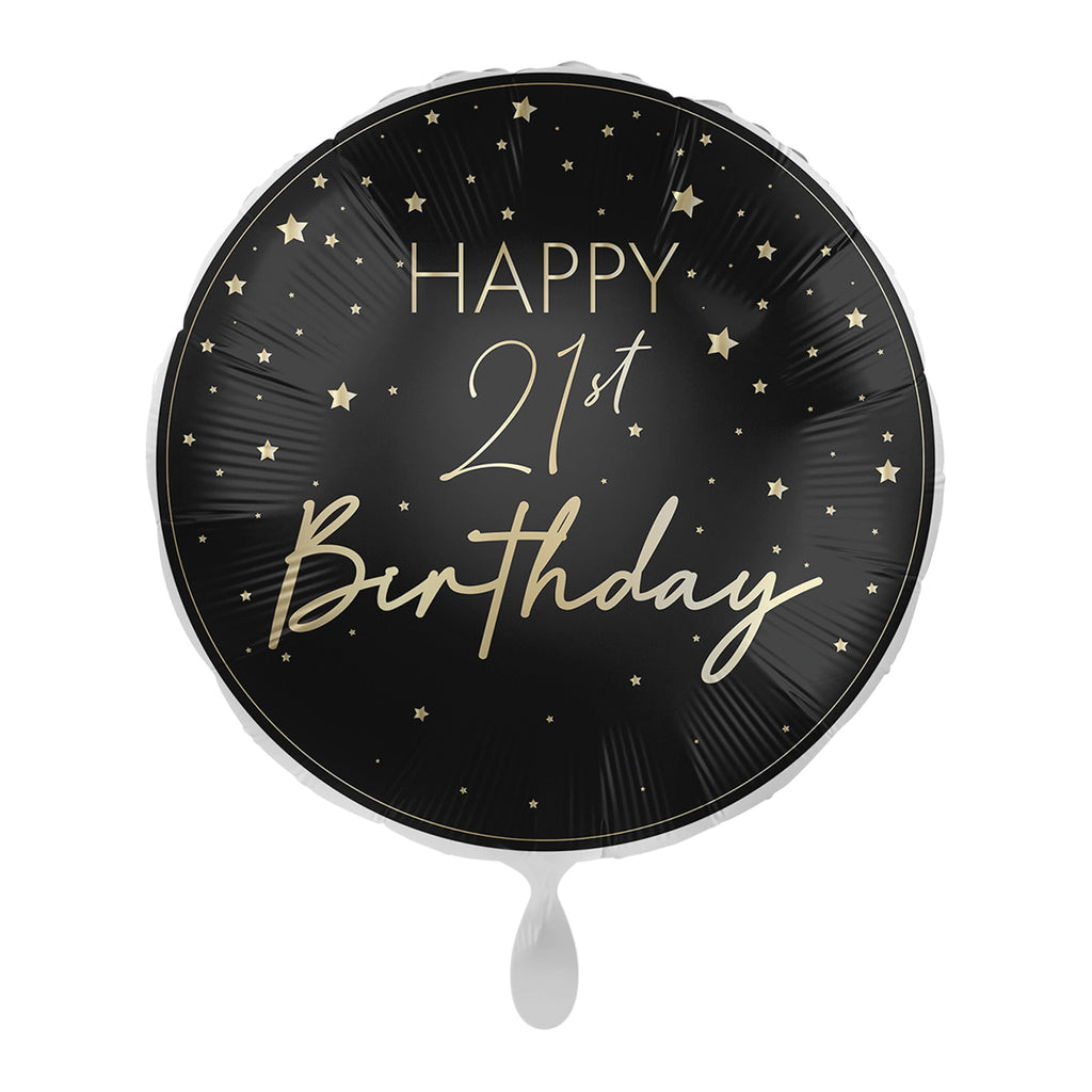 Black & Gold 21st Birthday Balloon- 5 Inner Pack