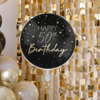 Black & Gold 50th Birthday Balloon- 5 Inner Pack