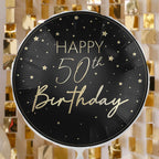Black & Gold 50th Birthday Balloon- 5 Inner Pack