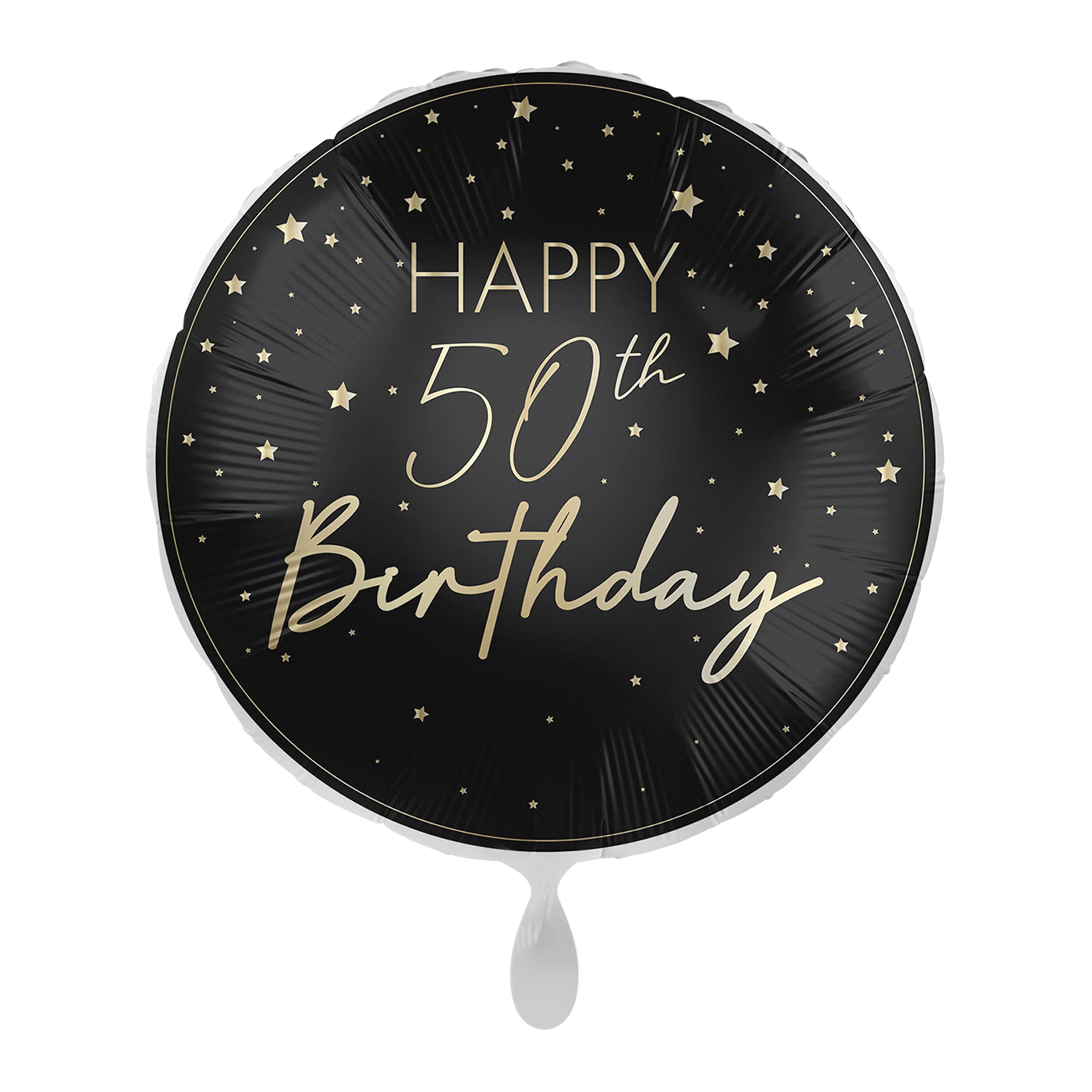 Black & Gold 50th Birthday Balloon- 5 Inner Pack