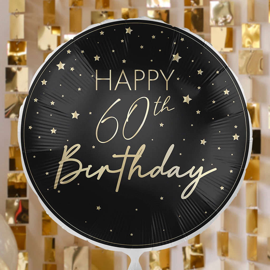 Black & Gold 60th Birthday Balloon