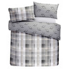 Colville Check Grey Brushed Cotton Duvet Set