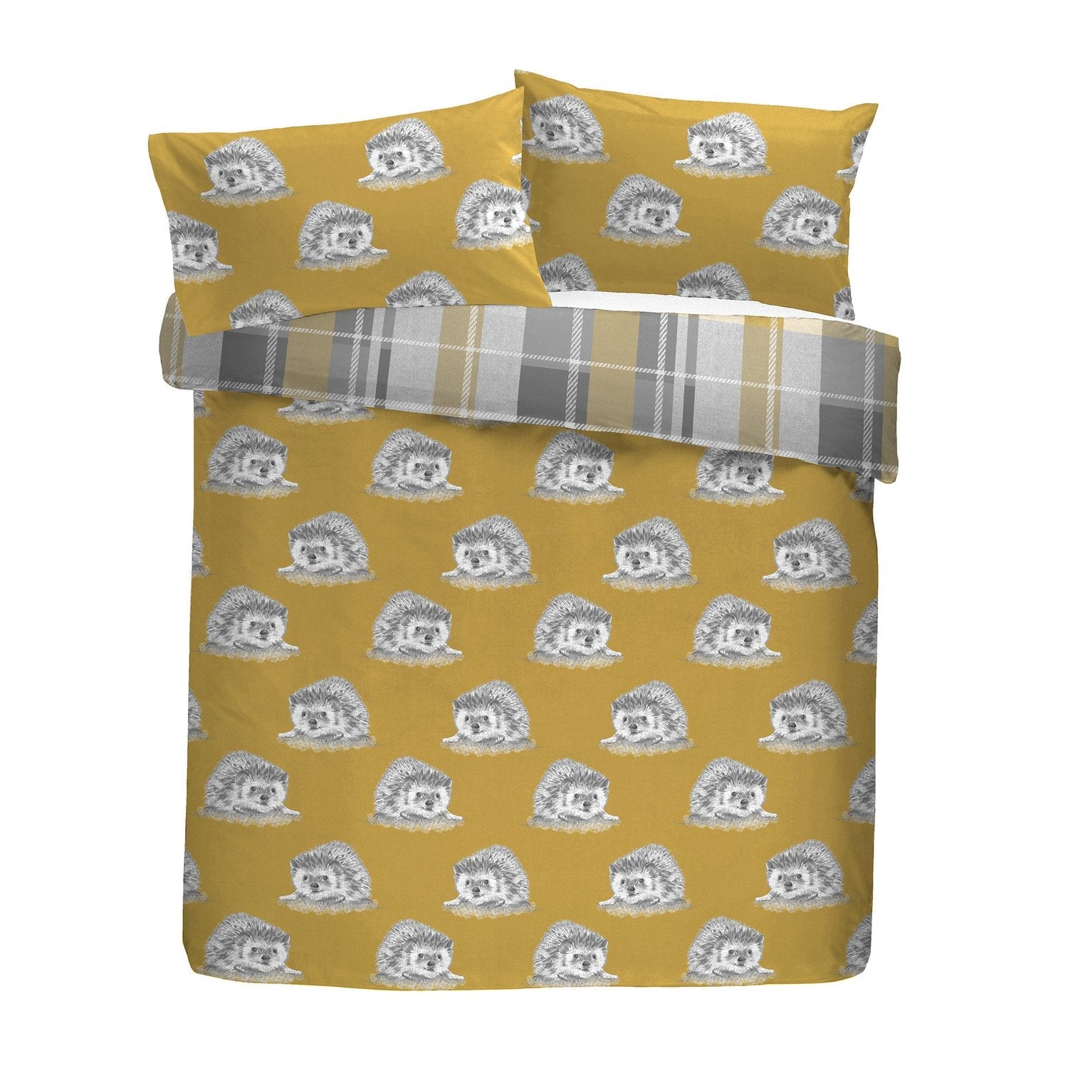 Colville Check Ochre Brushed Cotton Duvet Set