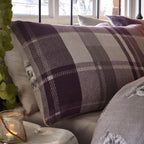 Colville Check Plum Brushed Cotton Duvet Set