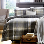 Connolly Charcoal Check Brushed Cotton Duvet Set