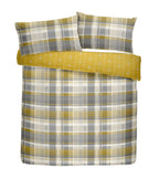 Connolly Ochre Check Brushed Cotton Duvet Set
