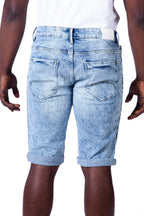 Taped Denim Shorts