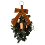 Foliage Christmas Door Swag with Velvet Ribbon & Bells