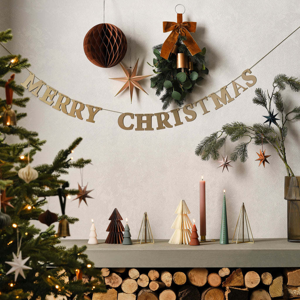 Foliage Christmas Door Swag with Velvet Ribbon & Bells