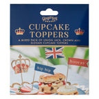 Union Jack Cupcake Topper Decorations- 5 Inner Pack