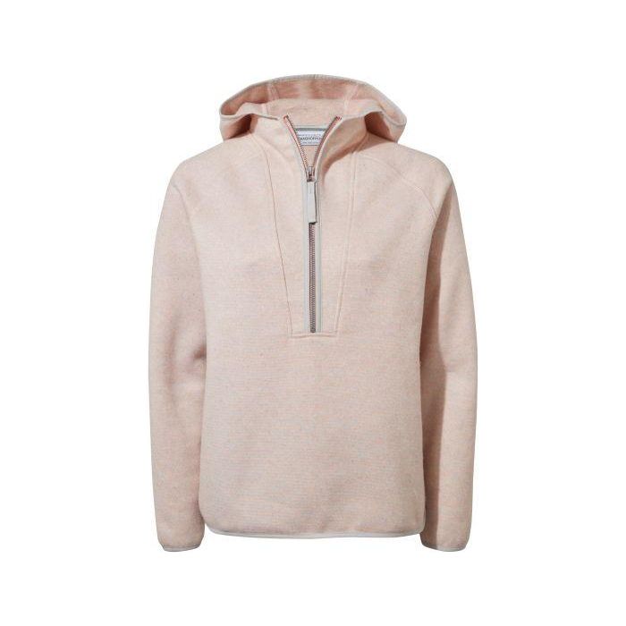 Craghoppers Golspie Hooded Half Zip - Blush Pink Stripe - Beales department store