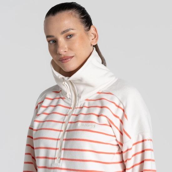 Craghoppers Lily Half Zip Fleece | Deep Coral Stripe - Beales department store