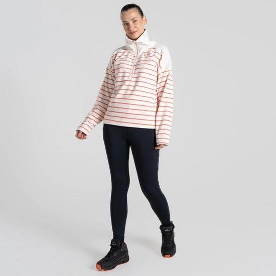 Craghoppers Lily Half Zip Fleece | Deep Coral Stripe - Beales department store