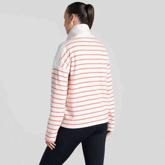 Craghoppers Lily Half Zip Fleece | Deep Coral Stripe - Beales department store