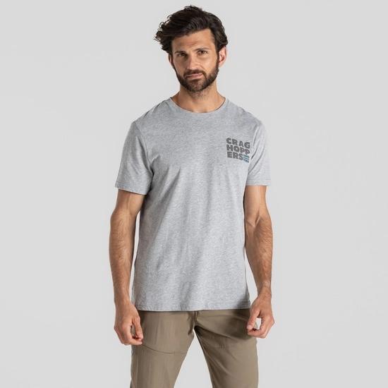 Craghoppers Lucent Short Sleeved T-Shirt - Soft Grey Marl Landscape - Beales department store