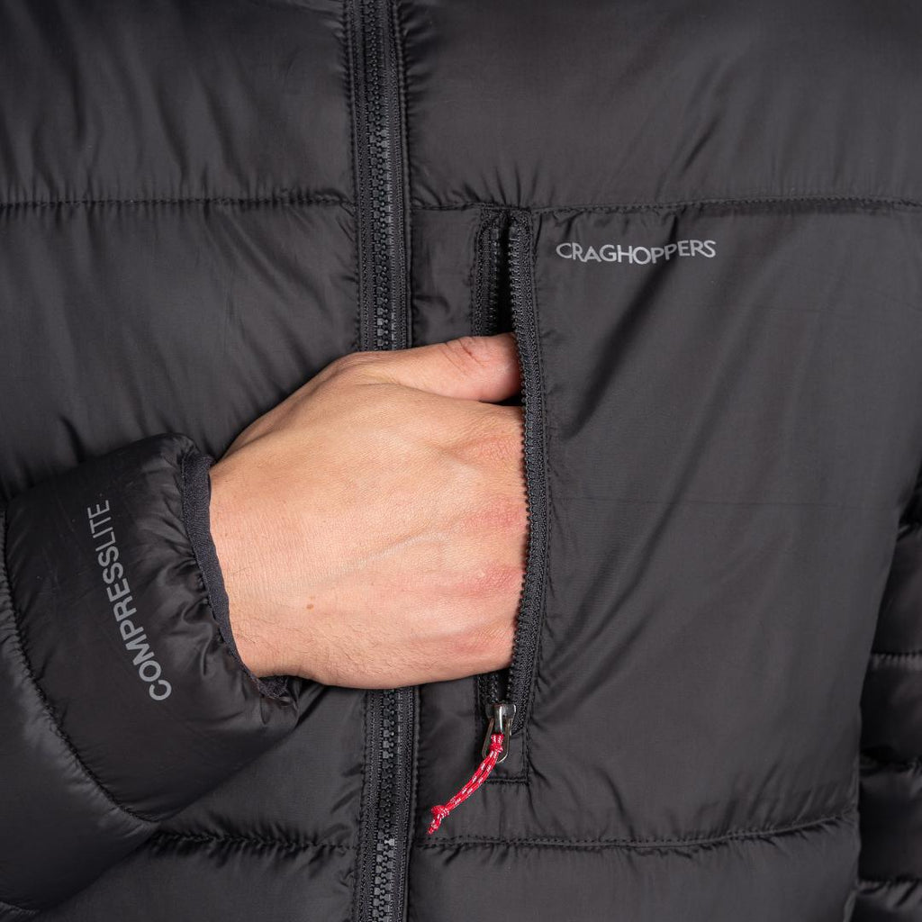 Craghoppers Men's Compresslite VIII Hooded Jacket - Black - Beales department store