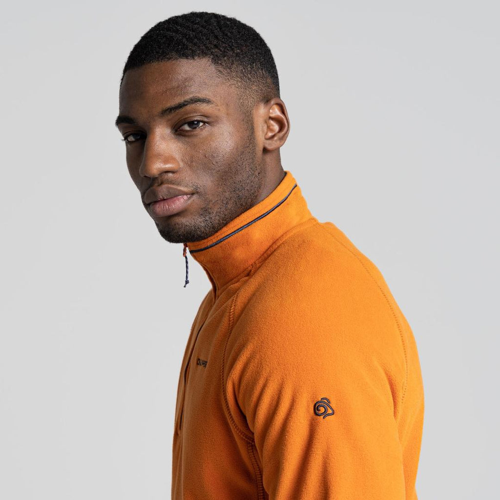 Craghoppers Men's Corey Half Zip Fleece - Canyon Orange - Beales department store