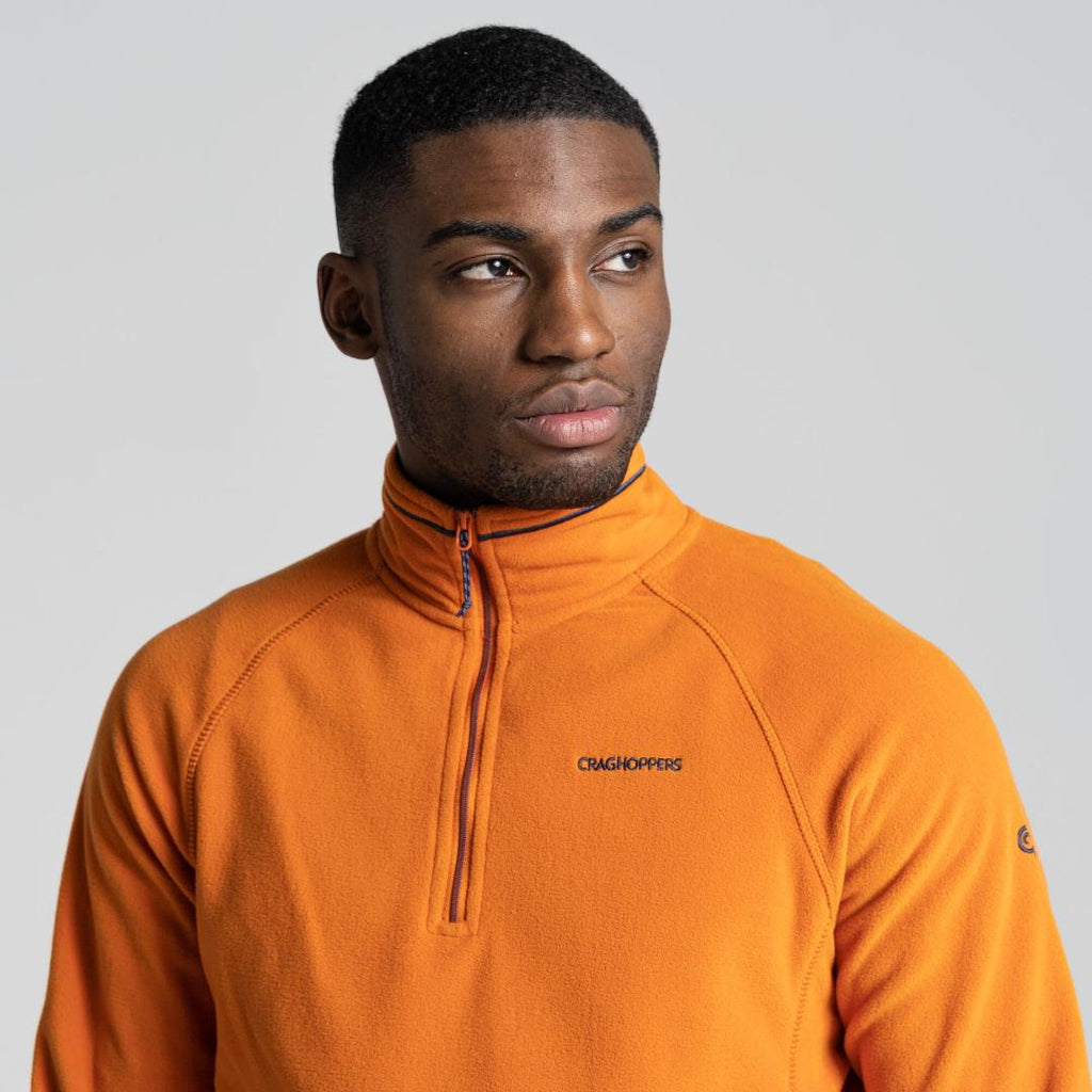 Craghoppers Men's Corey Half Zip Fleece - Canyon Orange - Beales department store