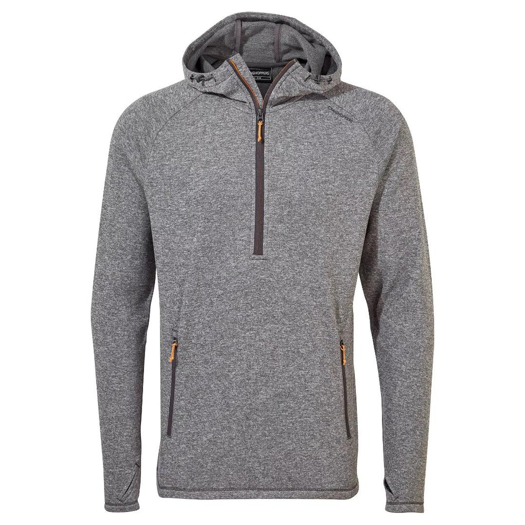 Craghoppers Men's Dynamic Hooded Half Zip Top - Black Pepper Marl - Beales department store