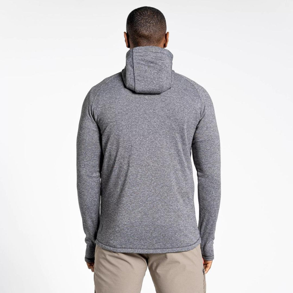 Craghoppers Men's Dynamic Hooded Half Zip Top - Black Pepper Marl - Beales department store