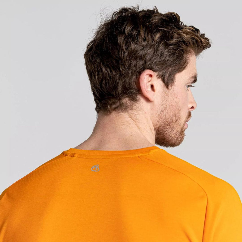 Craghoppers Men's Dynamic Pro Short Sleeved T - Shirt - Magma Orange - Beales department store