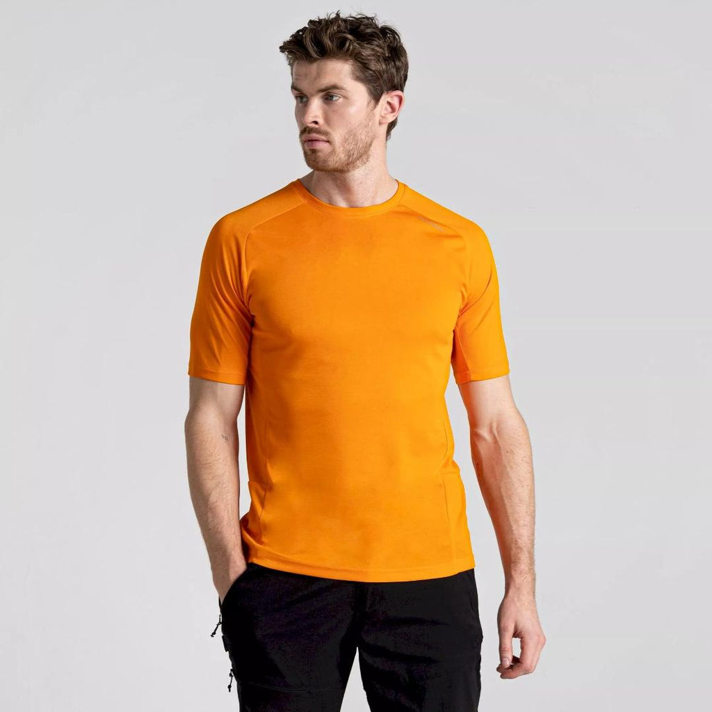 Craghoppers Men's Dynamic Pro Short Sleeved T - Shirt - Magma Orange - Beales department store