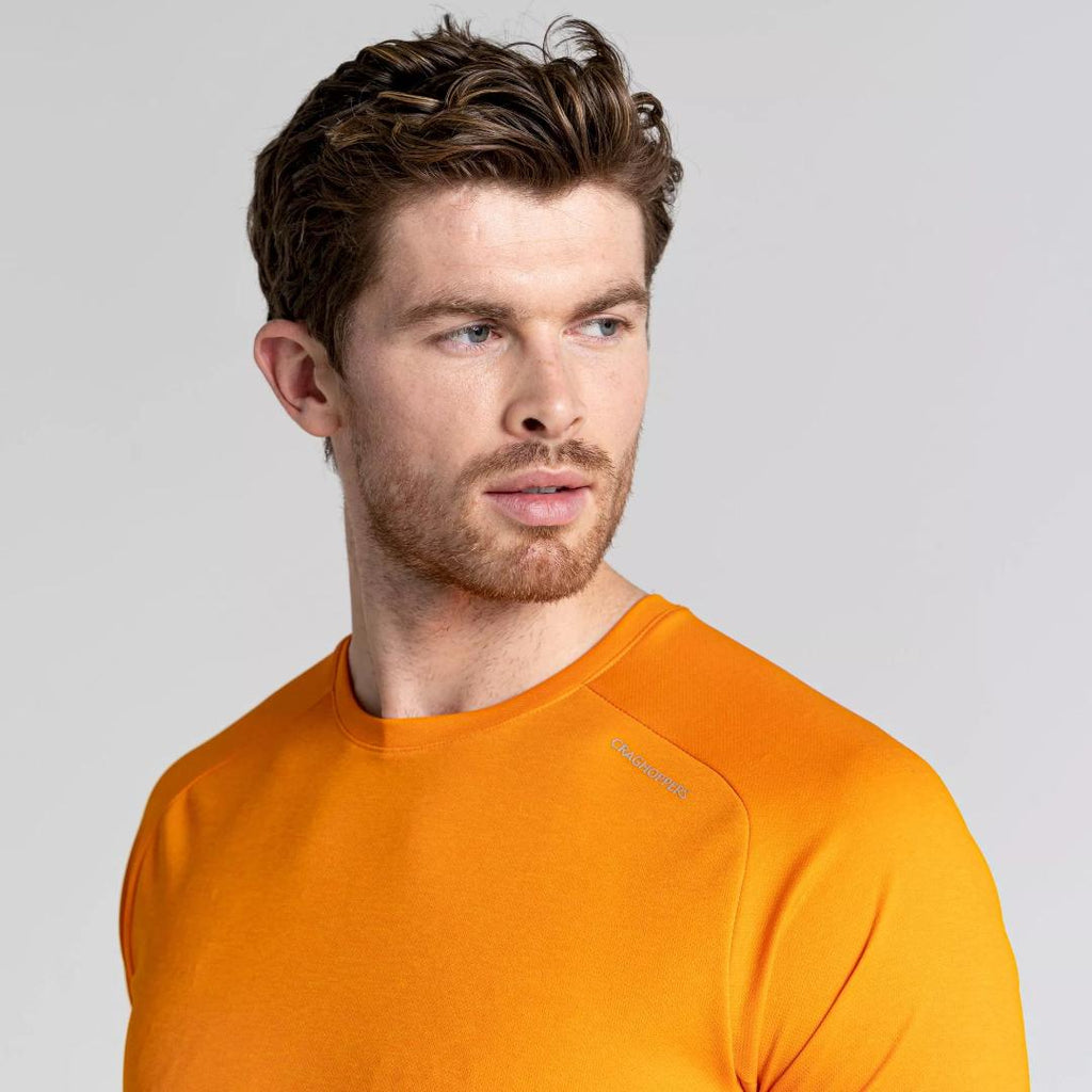 Craghoppers Men's Dynamic Pro Short Sleeved T - Shirt - Magma Orange - Beales department store