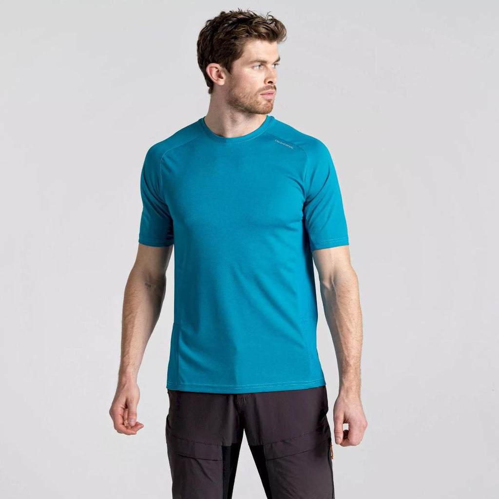 Craghoppers Men's Dynamic Pro Short Sleeved T - Shirt - Scuba Blue - Beales department store