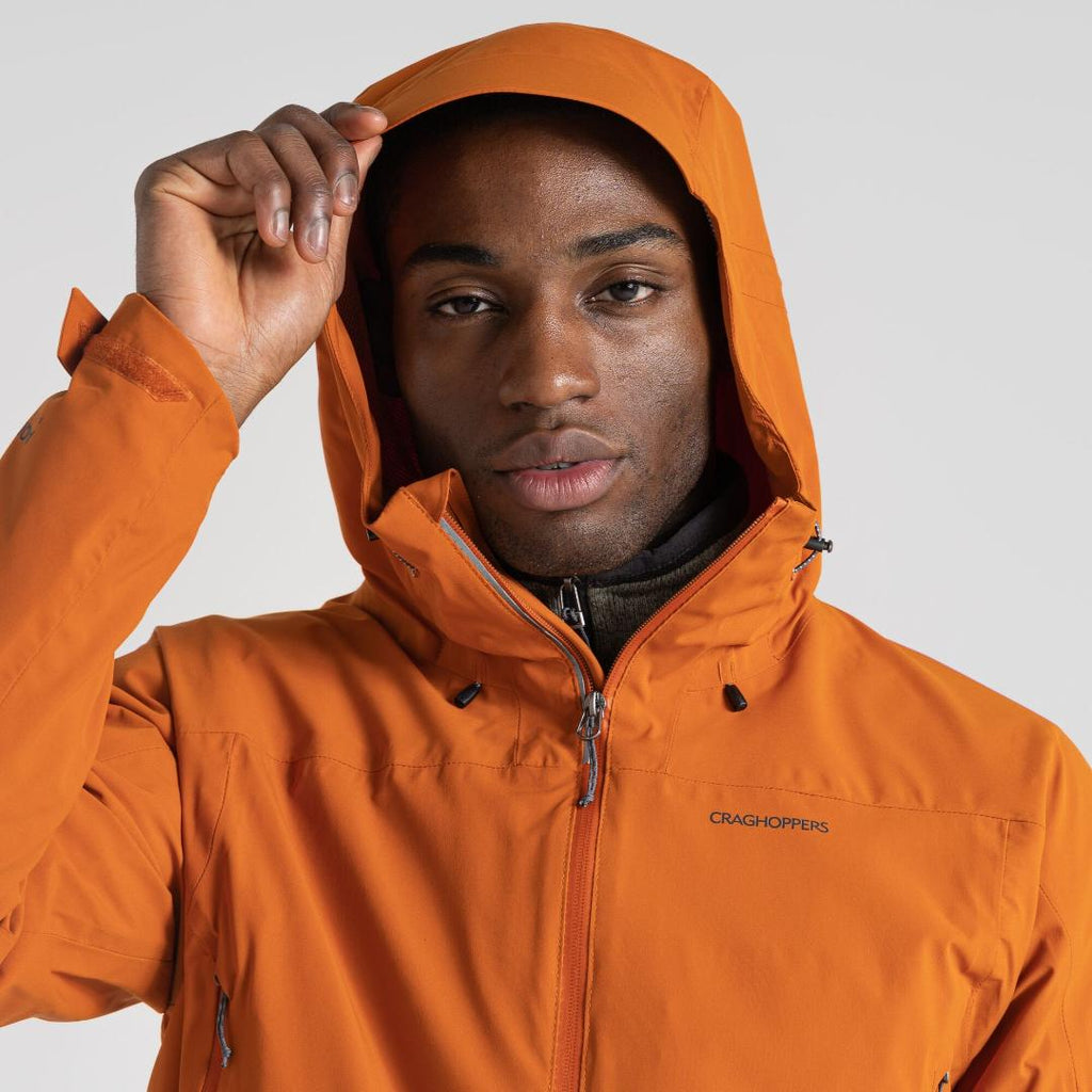 Craghoppers Men's Gryffin Stretch Waterproof Jacket - Canyon Orange - Beales department store