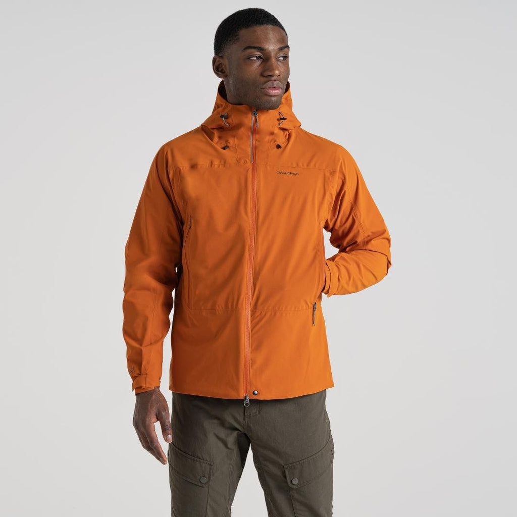 Craghoppers Men's Gryffin Stretch Waterproof Jacket - Canyon Orange - Beales department store