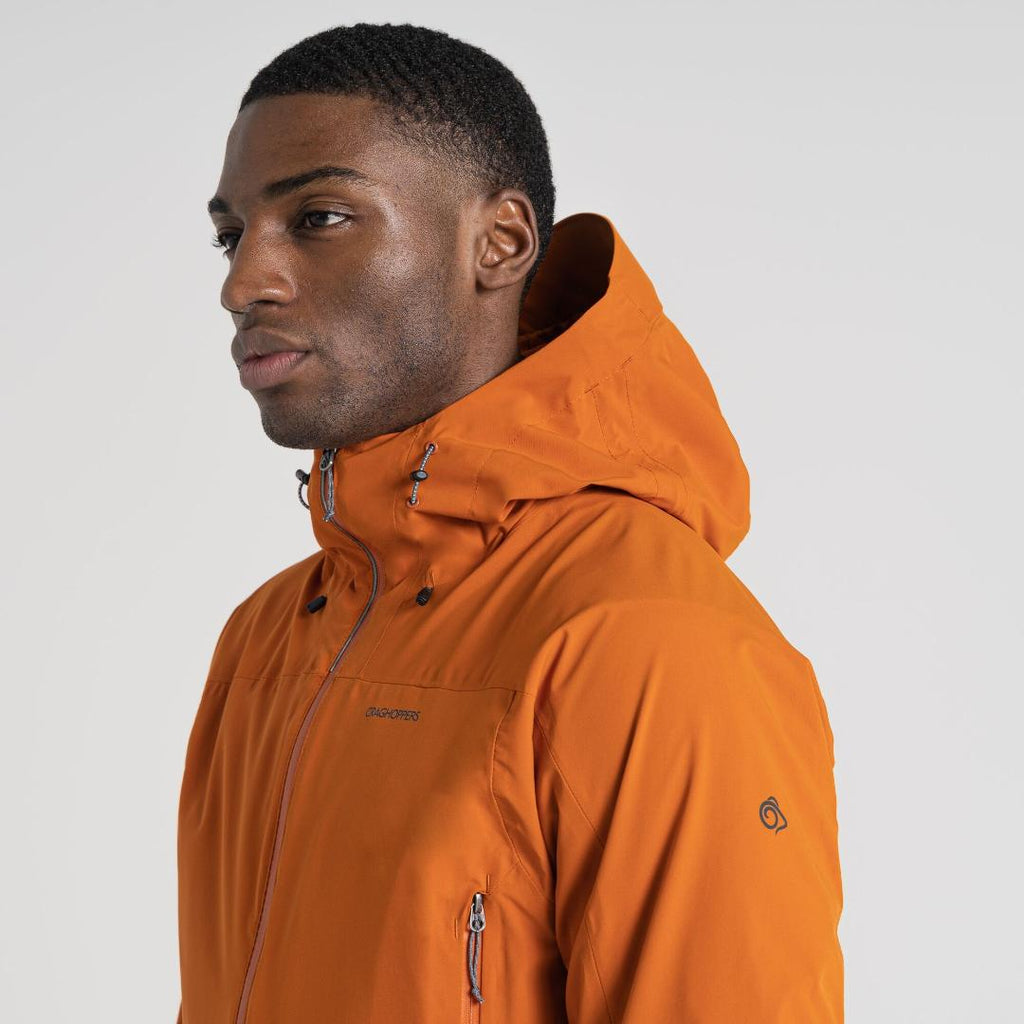 Craghoppers Men's Gryffin Stretch Waterproof Jacket - Canyon Orange - Beales department store