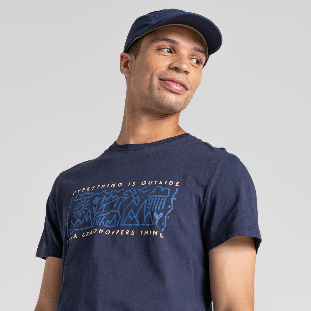 Craghoppers Men's Lucent Short Sleeved T-Shirt - Blue Navy Outside - Beales department store