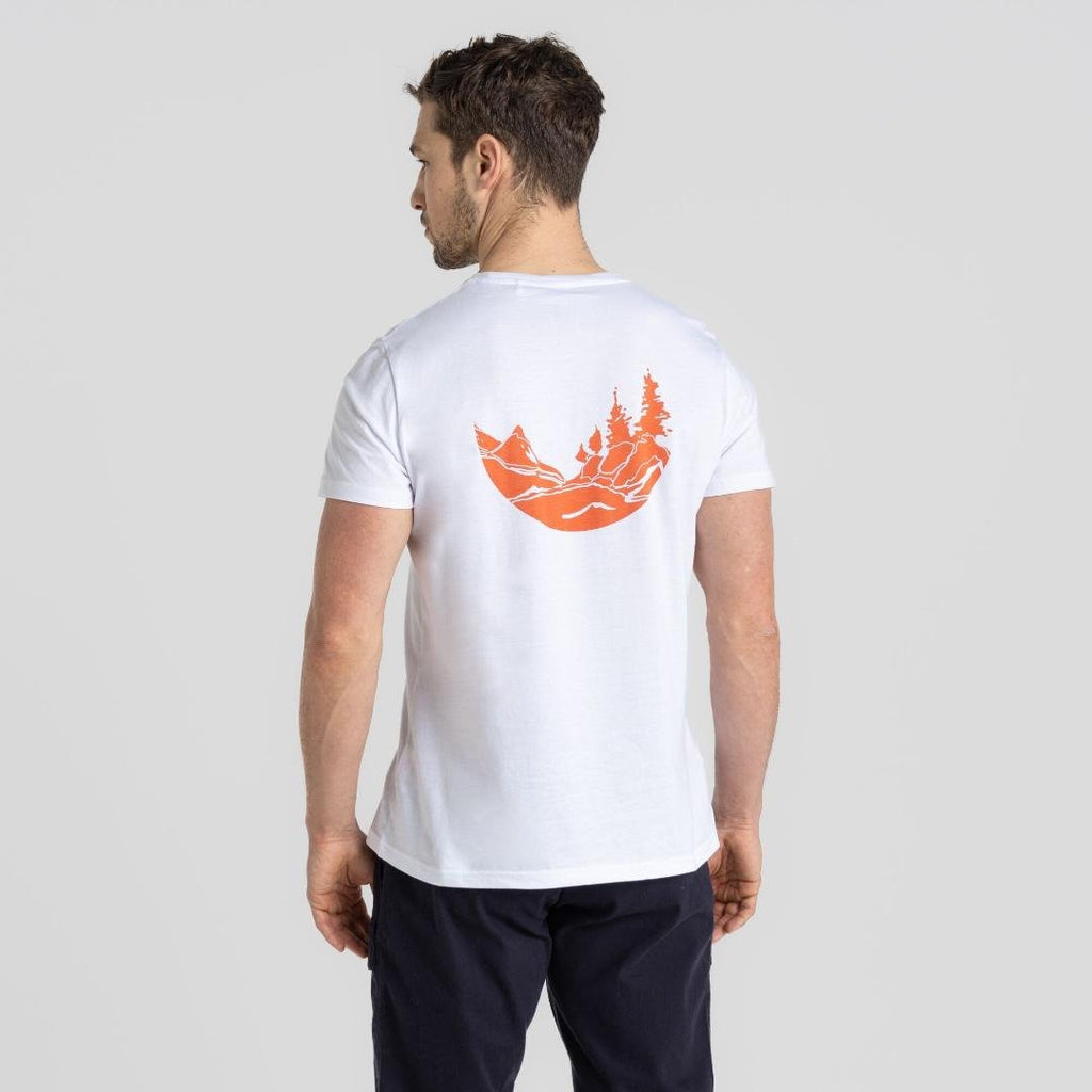 Craghoppers Men's Lucent Short Sleeved T - Shirt - Optic White Ink Blot - Beales department store