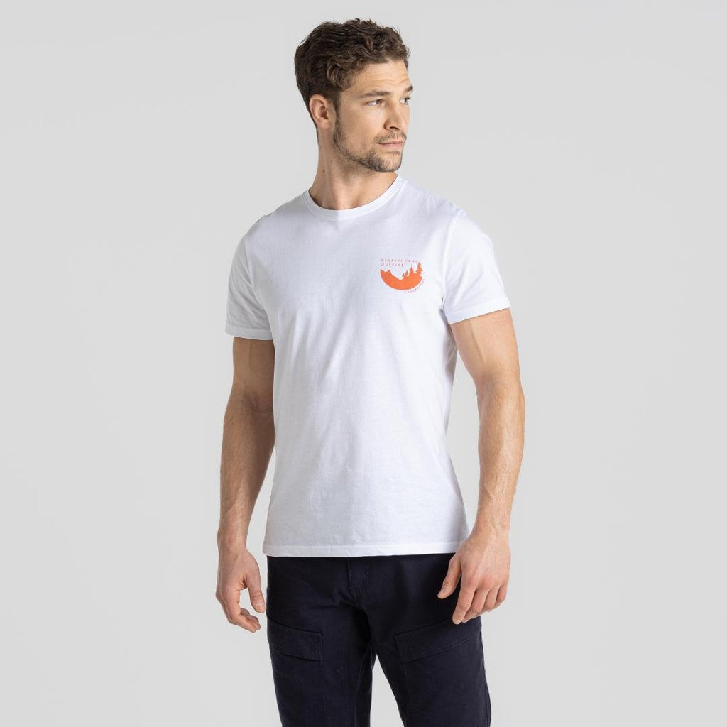 Craghoppers Men's Lucent Short Sleeved T - Shirt - Optic White Ink Blot - Beales department store