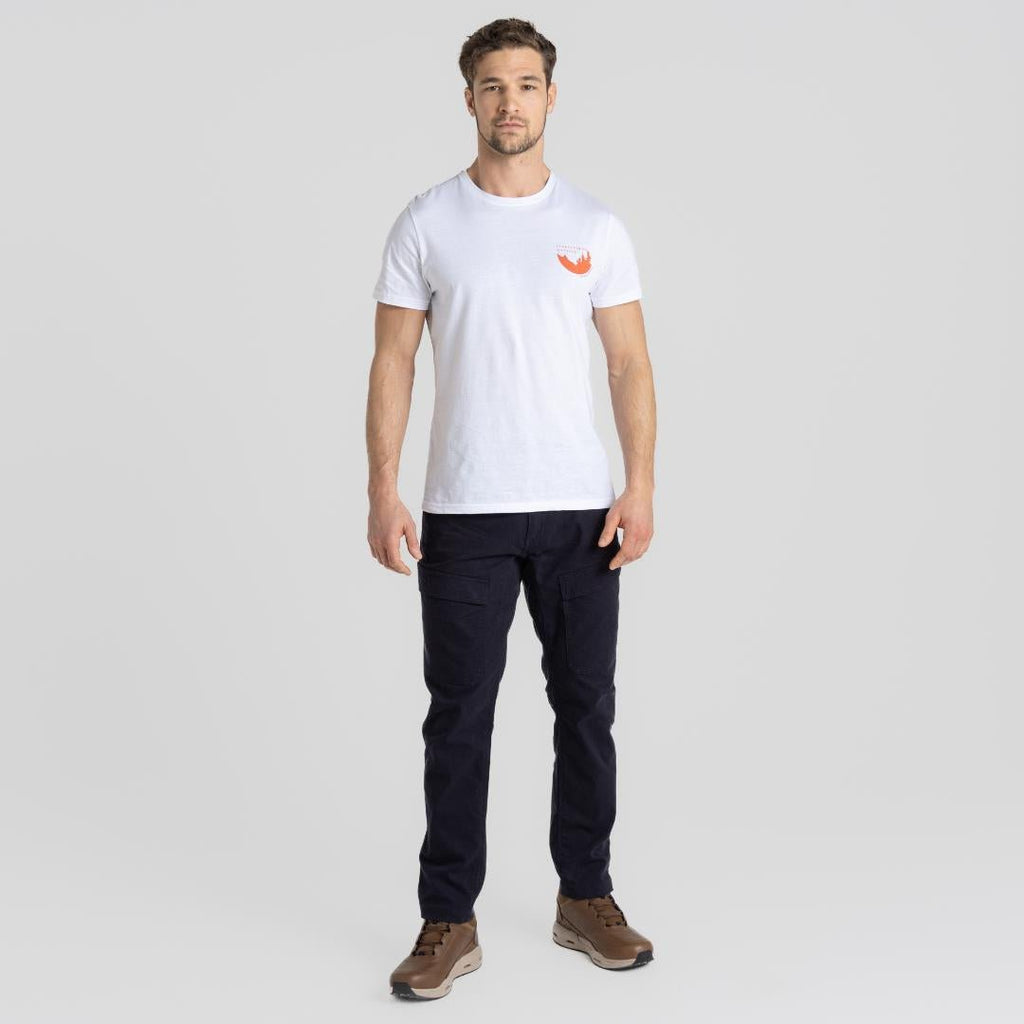 Craghoppers Men's Lucent Short Sleeved T - Shirt - Optic White Ink Blot - Beales department store