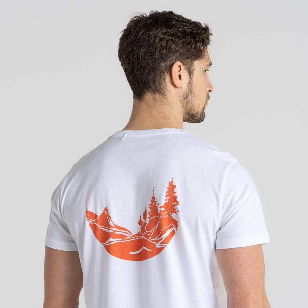 Craghoppers Men's Lucent Short Sleeved T - Shirt - Optic White Ink Blot - Beales department store