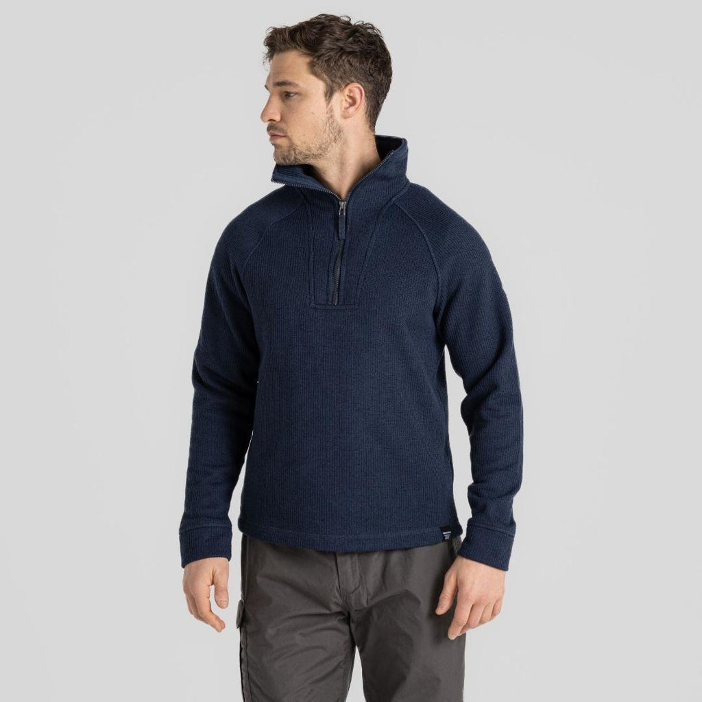 Craghoppers Men's Wole Half Zip Fleece - Blue Navy Marl - Beales department store