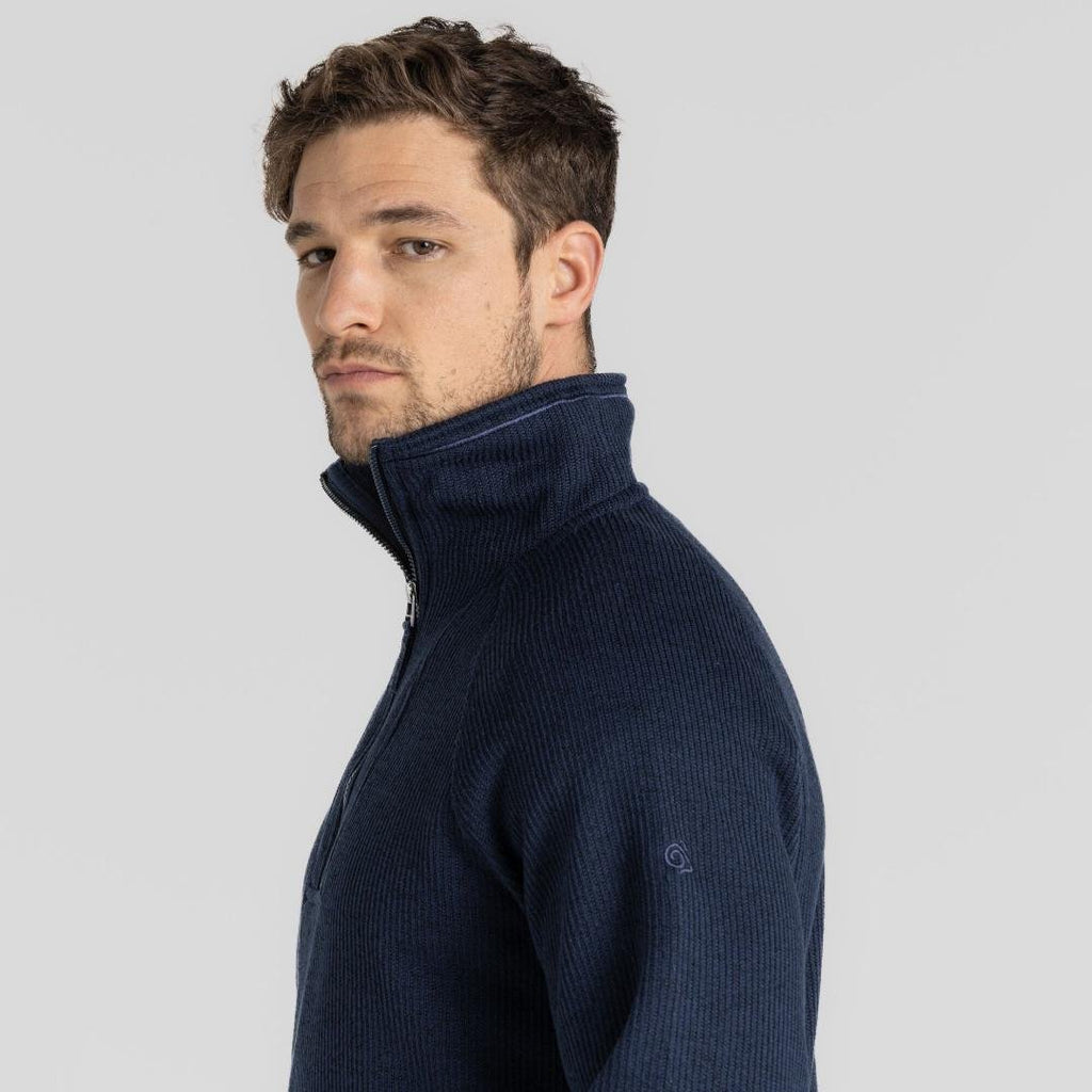 Craghoppers Men's Wole Half Zip Fleece - Blue Navy Marl - Beales department store