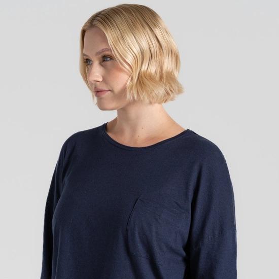 Craghoppers Nosibotanical Emere Long Sleeved Top - Blue Navy - Beales department store