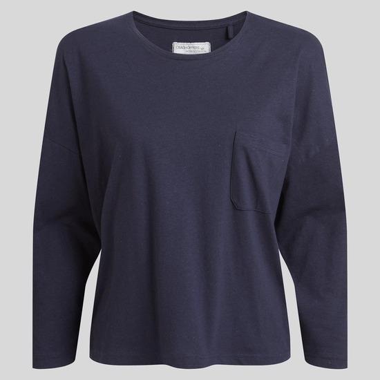 Craghoppers Nosibotanical Emere Long Sleeved Top - Blue Navy - Beales department store