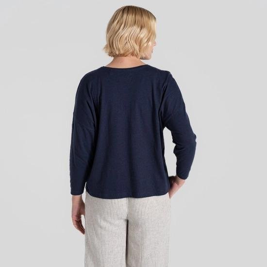 Craghoppers Nosibotanical Emere Long Sleeved Top - Blue Navy - Beales department store