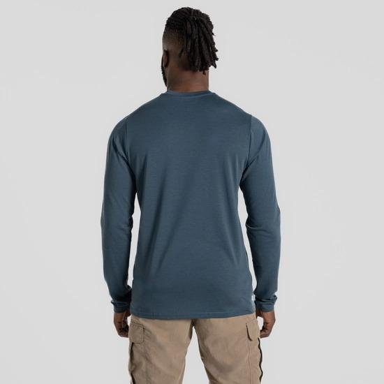 Craghoppers Nosilife Abel Long Sleeved T-Shirt - Blue Stone - Beales department store