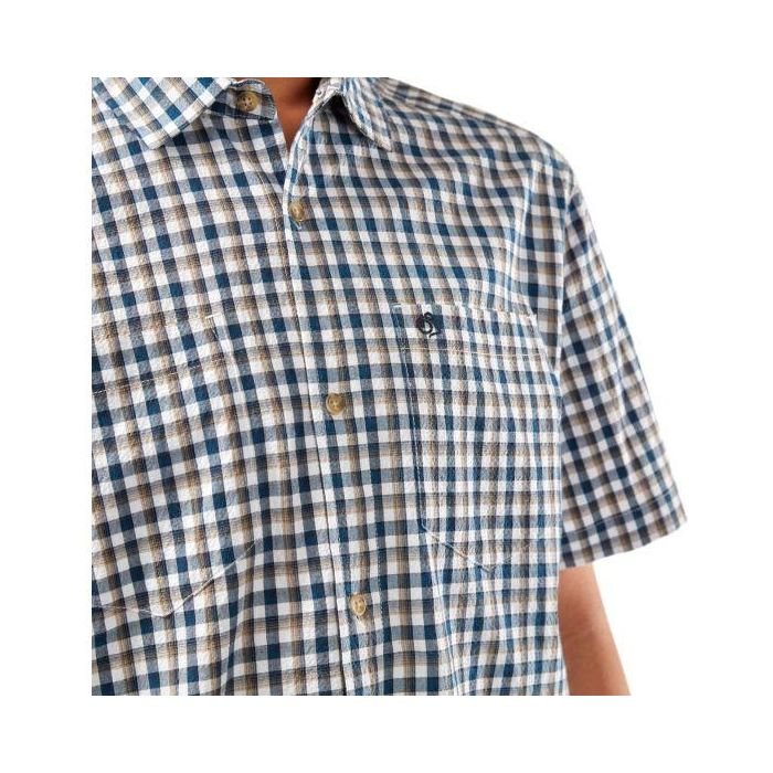 Craghoppers Nour Short Sleeved Check Shirt - Blue Navy Check - Beales department store