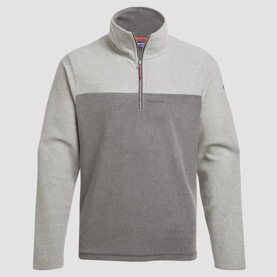 Craghoppers Reon Half Zip Fleece - Soft Grey Marl / Black Pepper Marl - Beales department store