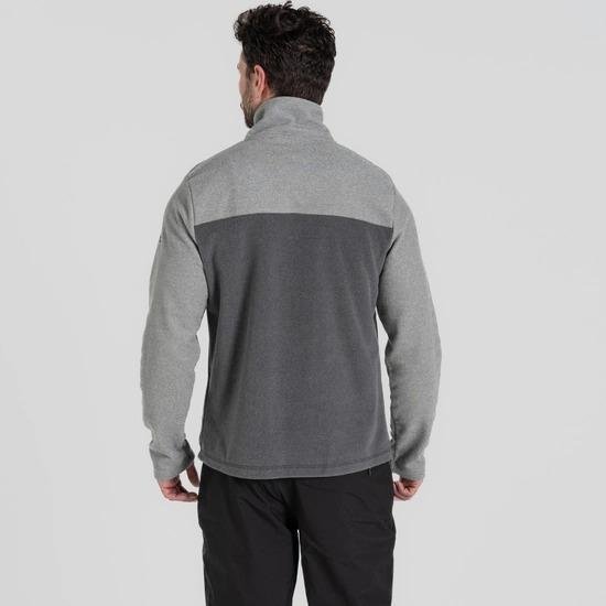 Craghoppers Reon Half Zip Fleece - Soft Grey Marl / Black Pepper Marl - Beales department store