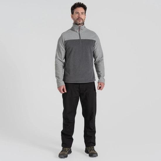 Craghoppers Reon Half Zip Fleece - Soft Grey Marl / Black Pepper Marl - Beales department store