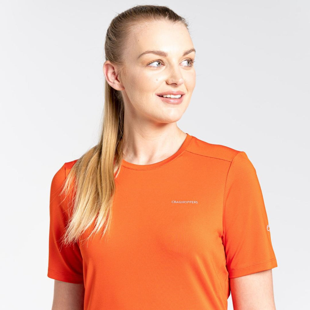 Craghoppers Women's Aliso Short Sleeved T-Shirt - Blood Orange - Beales department store